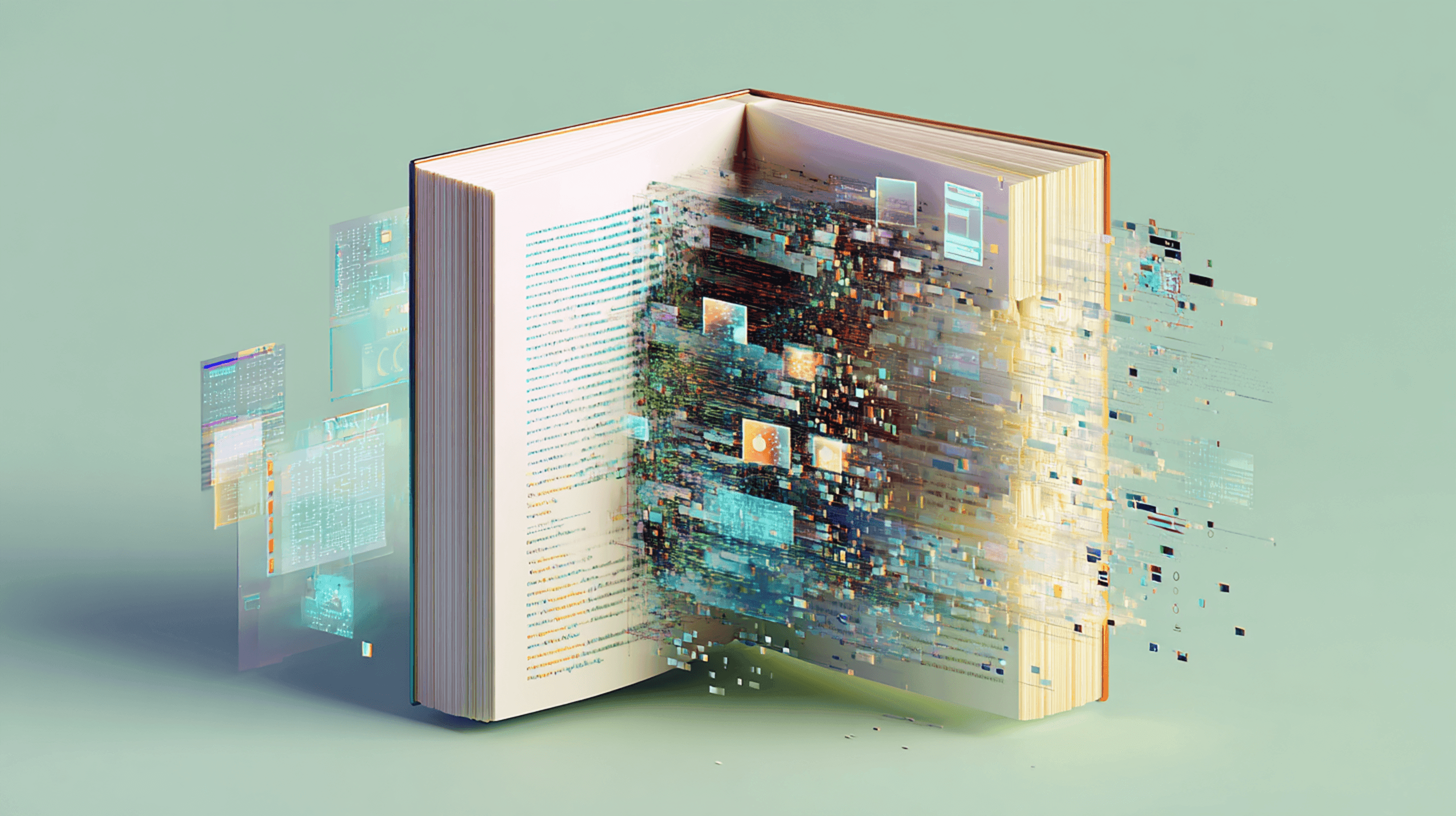 the book symbolizes the shift from traditional manuals to AI-generated, interactive documentation